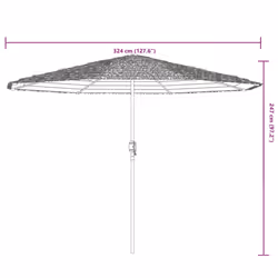vidaXL Garden Parasol with Steel Pole Outdoor Umbrella Balcony Sun Parasol - green, 324 x 324 x 247 cm - Additional view 10