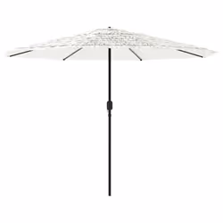 vidaXL Garden Parasol with Steel Pole Outdoor Umbrella Balcony Sun Parasol - white, 324 x 324 x 247 cm - Additional view 4