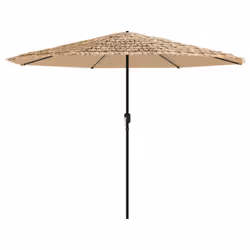 vidaXL Garden Parasol with Steel Pole Outdoor Umbrella Balcony Sun Parasol - brown, 388 x 388 x 248 cm - Additional view 2
