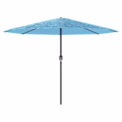 vidaXL Garden Parasol with Steel Pole Outdoor Umbrella Balcony Sun Parasol - blue, 388 x 388 x 248 cm - Additional view 2