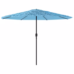 vidaXL Garden Parasol with Steel Pole Outdoor Umbrella Balcony Sun Parasol - blue, 388 x 388 x 248 cm - Additional view 4