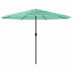 vidaXL Garden Parasol with Steel Pole Outdoor Umbrella Balcony Sun Parasol - green, 388 x 388 x 248 cm - Additional view 4