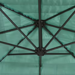 vidaXL Garden Parasol with Steel Pole Outdoor Umbrella Balcony Sun Parasol - green, 388 x 388 x 248 cm - Additional view 6