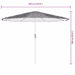 vidaXL Garden Parasol with Steel Pole Outdoor Umbrella Balcony Sun Parasol - white, 388 x 388 x 248 cm - Additional view 3