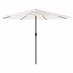vidaXL Garden Parasol with Steel Pole Outdoor Umbrella Balcony Sun Parasol - white, 388 x 388 x 248 cm - Additional view 4