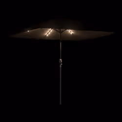 vidaXL Garden Parasol with LEDs and Steel Outdoor Umbrella Parasol Pole Brown - 248 x 248 x 248 cm - Additional view 7
