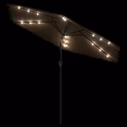 vidaXL Garden Parasol with LEDs and Steel Outdoor Umbrella Parasol Pole Brown - 288 x 288 x 225 cm - Additional view 7