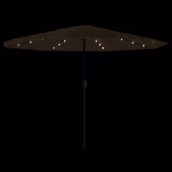 vidaXL Garden Parasol with LEDs and Steel Outdoor Umbrella Parasol Pole Brown - 324 x 324 x 247 cm - Additional view 7