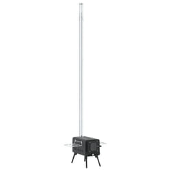 vidaXL Tent Wood Stove with Chimney & Foldable Legs Burning Stove Black Steel