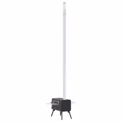 vidaXL Tent Wood Stove with Chimney & Foldable Legs Burning Stove Black Steel - Additional view 5