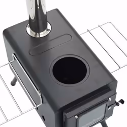 vidaXL Tent Wood Stove with Chimney & Foldable Legs Burning Stove Black Steel - Additional view 8