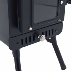 vidaXL Tent Wood Stove with Chimney & Foldable Legs Burning Stove Black Steel - Additional view 9