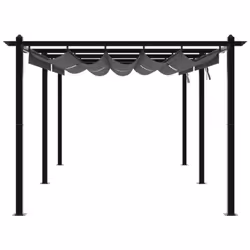 vidaXL Garden Gazebo with Retractable Roof Tent Anthracite 3x6 m Aluminium - Additional view 4