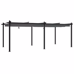 vidaXL Garden Gazebo with Retractable Roof Tent Anthracite 3x6 m Aluminium - Additional view 5