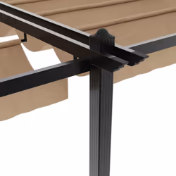 vidaXL Garden Gazebo with Retractable Roof Tent Canopy Sun Shlter Aluminium - taupe - Additional view 7