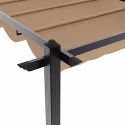 vidaXL Garden Gazebo with Retractable Roof Tent Canopy Sun Shlter Aluminium - taupe - Additional view 8