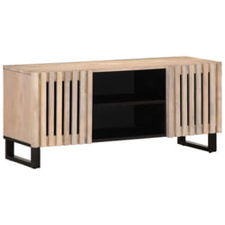 vidaXL TV Cabinet TV Stand Hifi Media Cabinet TV Unit White Solid Wood Mango