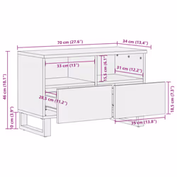 vidaXL TV Cabinet TV Stand Hifi Media Cabinet TV Unit Solid Wood Rough Mango