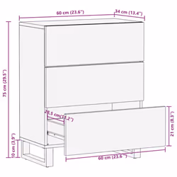 vidaXL Sideboard Home Storage Cupboard Cabinet Highboard Solid Wood Acacia - Additional view 10
