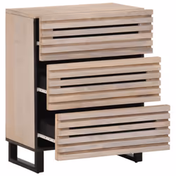 vidaXL Sideboard Storage Cupboard Cabinet Highboard White Solid Wood Mango - Additional view 4