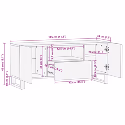 vidaXL TV Cabinet TV Stand Entertainment Centre Media Unit TV Unit Solid Wood - multicolour, solid acacia wood