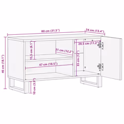 vidaXL TV Cabinet TV Stand Entertainment Centre TV Unit Solid Wood Acacia - multicolour, solid acacia wood