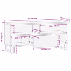 vidaXL TV Cabinet TV Stand Entertainment Centre TV Unit Solid Wood Rough Mango
