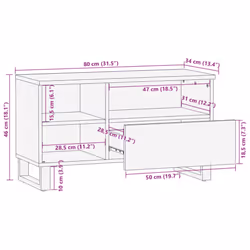vidaXL TV Cabinet TV Stand Entertainment Centre TV Unit Solid Wood Rough Mango