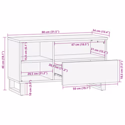 vidaXL TV Cabinet TV Stand Entertainment Centre Media TV Unit Solid Wood Mango - Additional view 10
