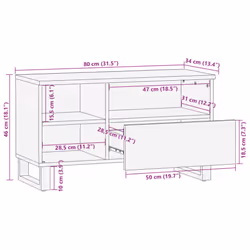 vidaXL TV Cabinet TV Stand Entertainment Centre TV Unit Solid Wood Acacia - Additional view 10
