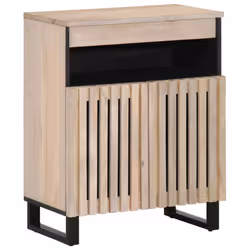 vidaXL Sideboard Storage Cupboard Cabinet Highboard Solid Wood Rough Mango - light brown, solid mango wood