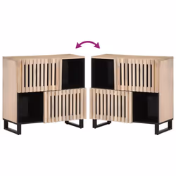 vidaXL Sideboard Storage Organiser Cupboard Side Cabinet Highboard Solid Wood - light brown, solid mango wood - Additional view 5