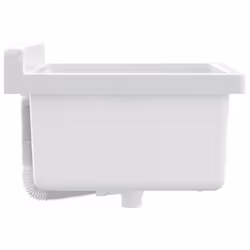 vidaXL Sink Washbasin for Wall Mounting Utility Laundry Wash Basin White Resin