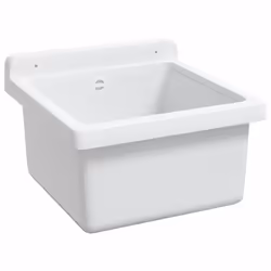 vidaXL Sink Washbasin for Wall Mounting Utility Laundry Wash Basin White Resin - Additional view 6