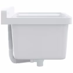vidaXL Sink Washbasin for Wall Mounting Utility Laundry Wash Basin White Resin - Additional view 4