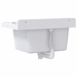 vidaXL Sink Washbasin for Wall Mounting Utility Laundry Wash Basin White Resin - Additional view 5