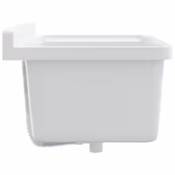 vidaXL Utility Sink for Wall Mounting Utility Laundry Wash Basin White Resin - Additional view 4