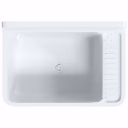 vidaXL Utility Sink for Wall Mounting Utility Laundry Wash Basin White Resin - Additional view 6