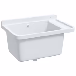 vidaXL Utility Sink for Wall Mounting Utility Laundry Wash Basin White Resin - Additional view 7