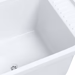 vidaXL Utility Sink for Wall Mounting Utility Laundry Wash Basin White Resin - Additional view 8