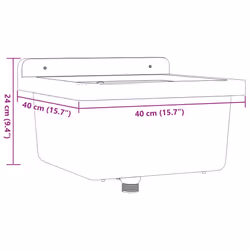 vidaXL Sink Washbasin for Wall Mounting Utility Laundry Wash Basin Grey Resin