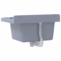 vidaXL Sink Washbasin for Wall Mounting Utility Laundry Wash Basin Grey Resin - Additional view 5