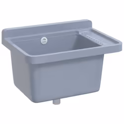 vidaXL Sink Washbasin for Wall Mounting Utility Laundry Wash Basin Grey Resin - Additional view 7