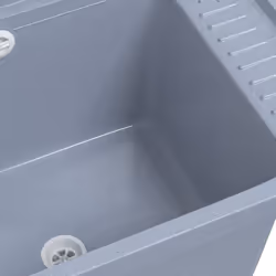 vidaXL Sink Washbasin for Wall Mounting Utility Laundry Wash Basin Grey Resin - Additional view 8
