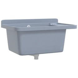 vidaXL Sink Washbasin for Wall Mounting Utility Laundry Wash Basin Grey Resin