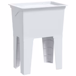 vidaXL Laundry Tub Laundry Basket Washing Tub Storage Container White Resin