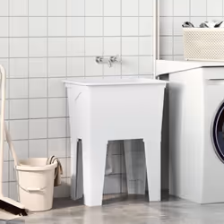vidaXL Laundry Tub Laundry Basket Washing Tub Storage Container White Resin
