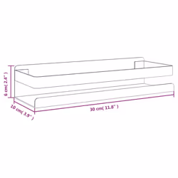vidaXL Shower Shelf Shower Caddy Rack Matt Black Brushed 304 Stainless Steel - Additional view 7
