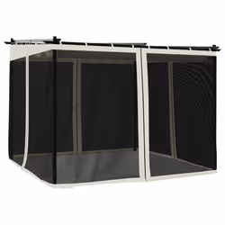 vidaXL Gazebo with Mesh Walls Party Tent Pavilion Marquee Cream 3x3 m Steel