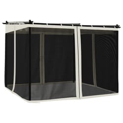 vidaXL Gazebo with Mesh Walls Party Tent Pavilion Marquee Cream 3x3 m Steel
